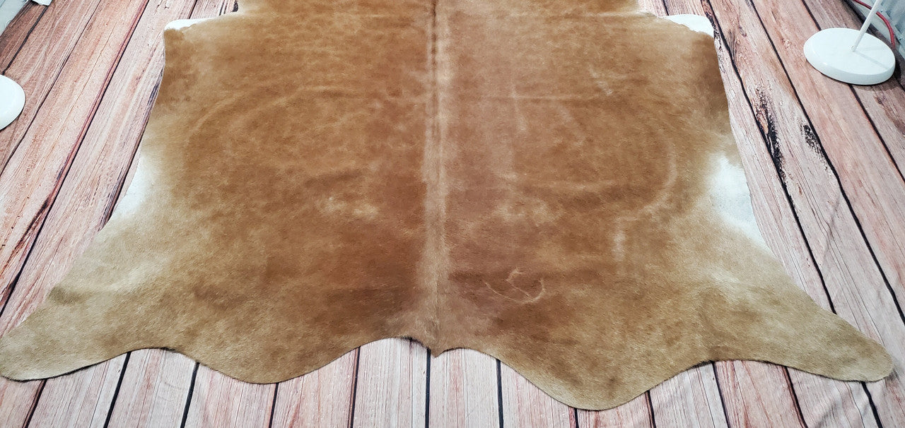 Brazilian Solid Brown Cowhide Rug 7.5ft x 6ft