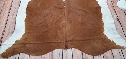 Medium Brown Hereford Cowhide Rug 7ft x 6.6ft