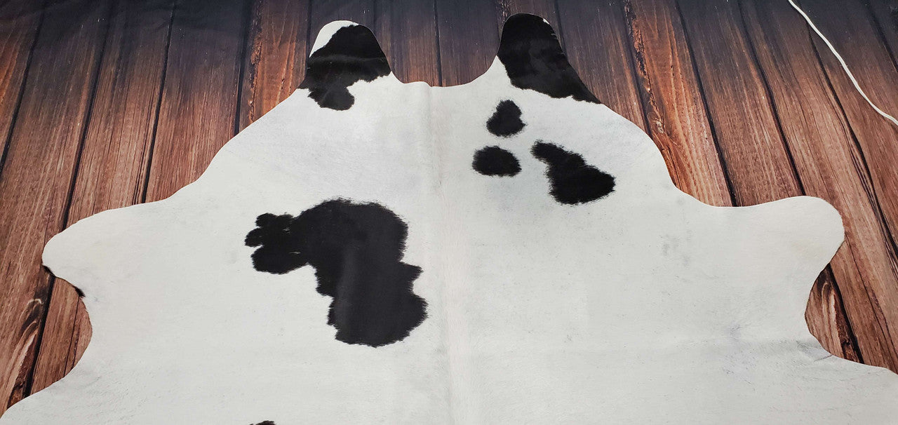 Cowhide Rug Black White 7ft x 6.8ft