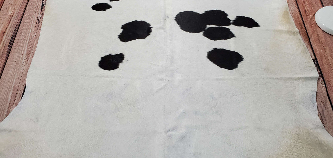 Cowhide Rug Black White 7ft x 6.8ft