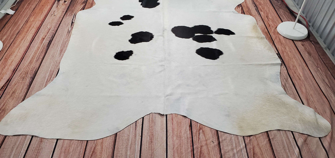 Cowhide Rug Black White 7ft x 6.8ft