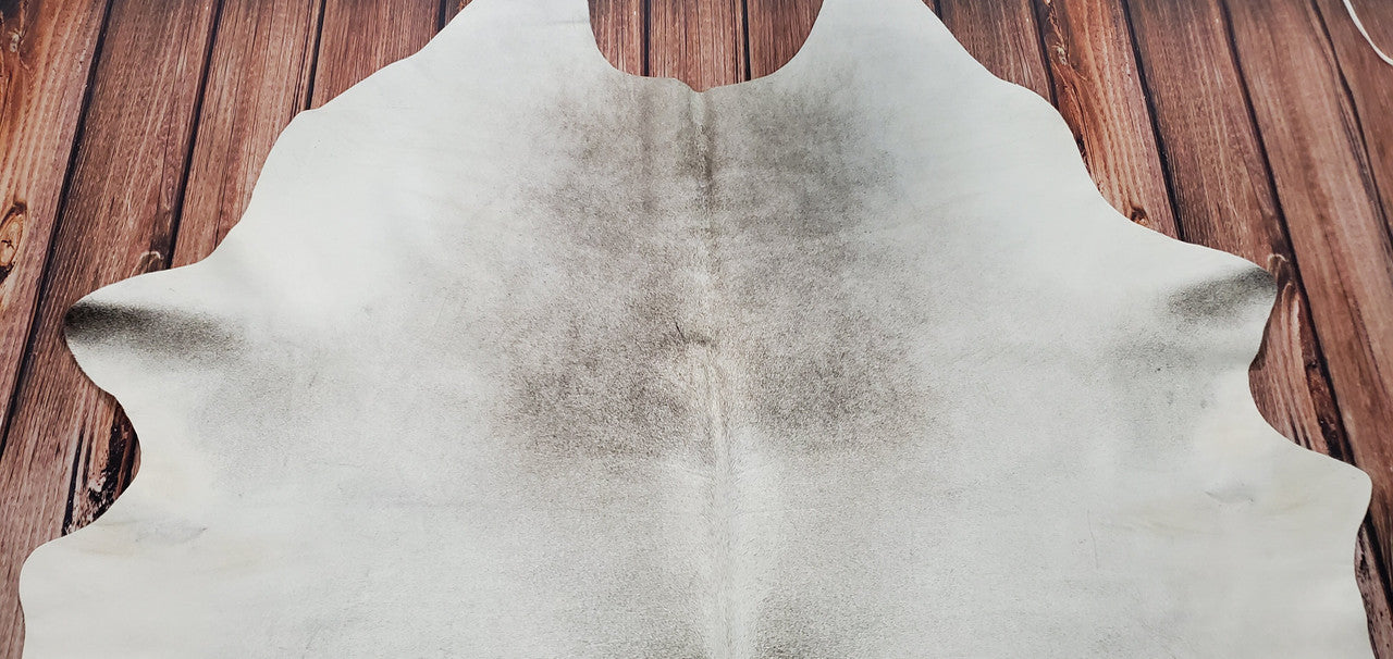 Light Solid Grey Cowhide Rug 6.5ft X 6.2ft