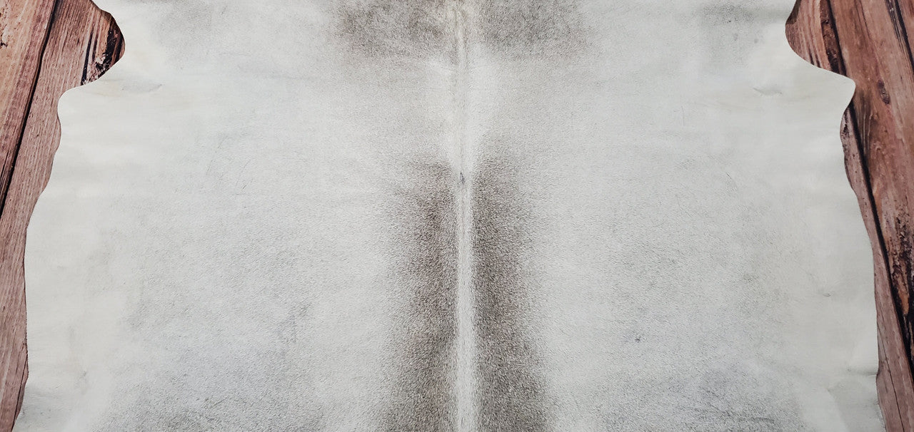 Light Solid Grey Cowhide Rug 6.5ft X 6.2ft