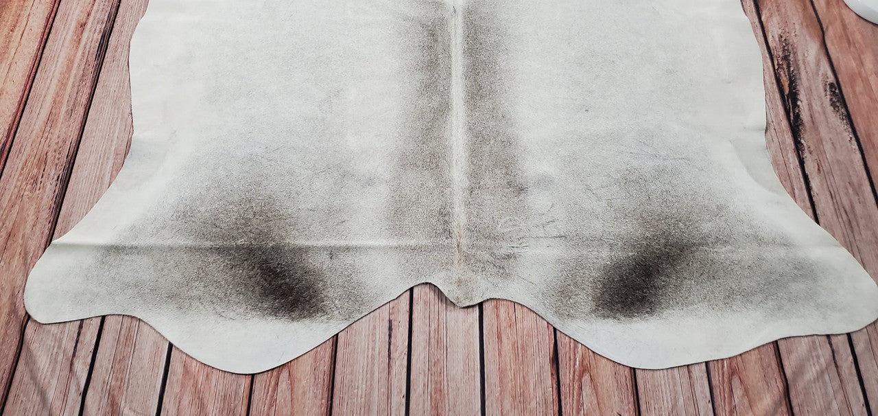 Light Solid Grey Cowhide Rug 6.5ft X 6.2ft