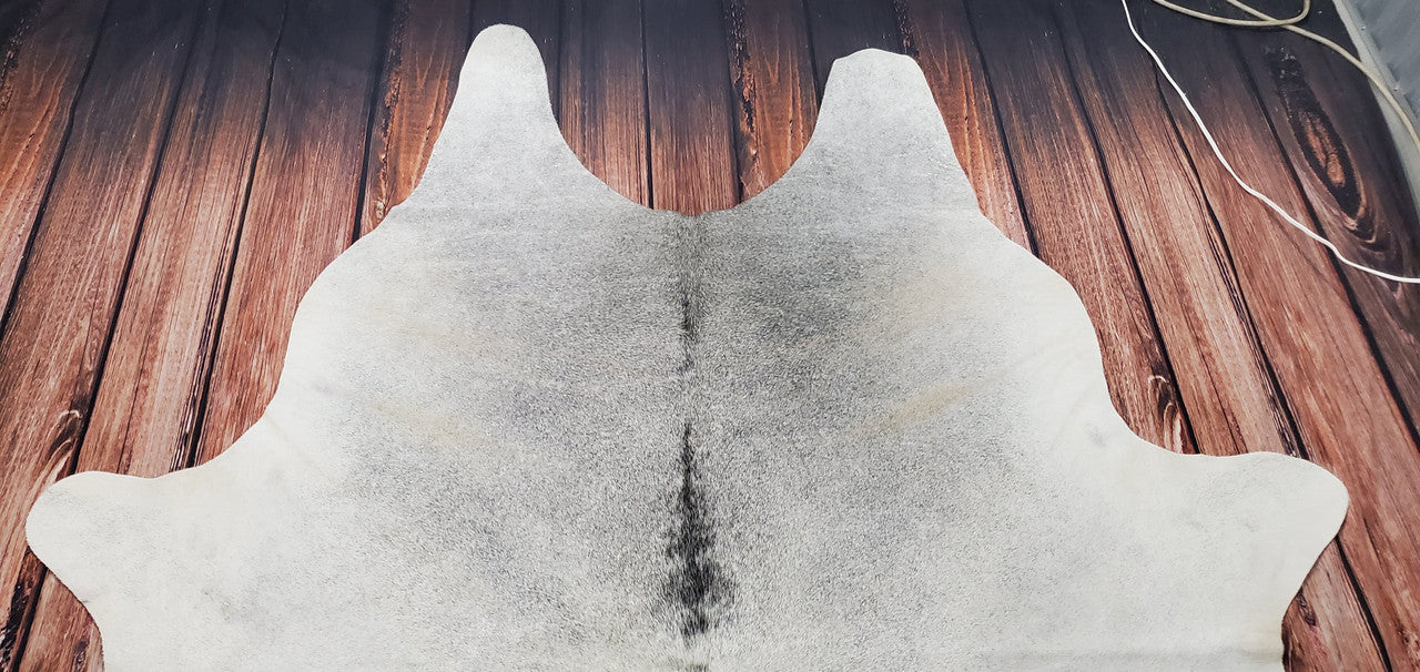 Brazilian Grey Tan Cowhide Rug 8.4ft x 6.6ft