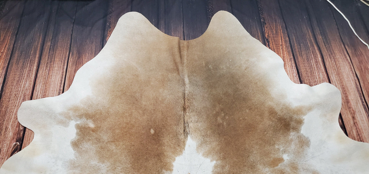 New Cowhide Rug Brown And White 7ft x 6.2ft