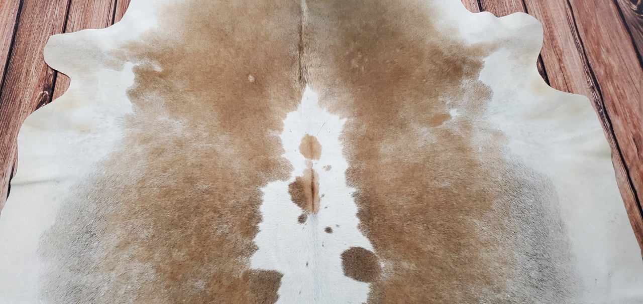 New Cowhide Rug Brown And White 7ft x 6.2ft