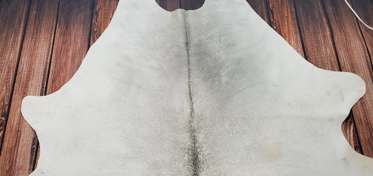 Brazilian Light Grey Cowhide Rug 7.5ft x 6.5ft