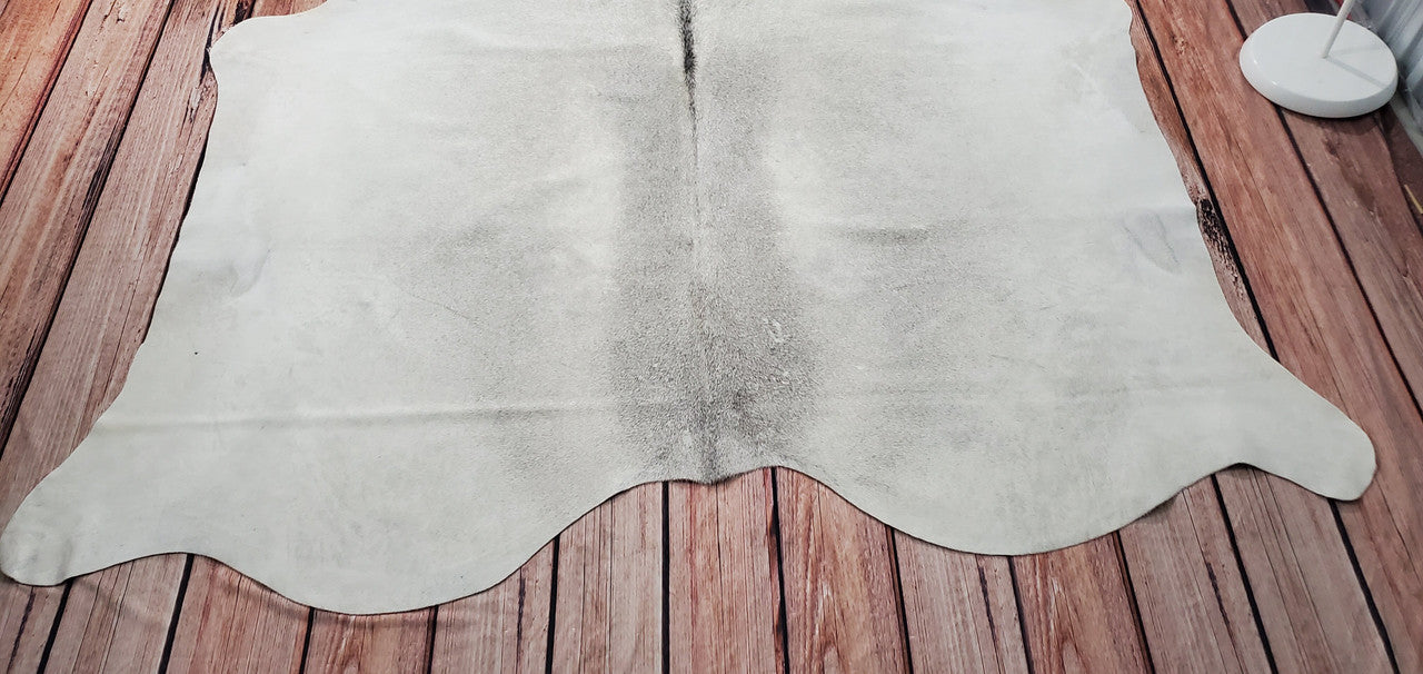 Brazilian Light Grey Cowhide Rug 7.5ft x 6.5ft