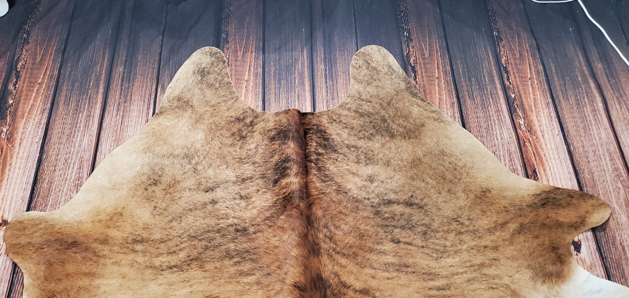 Brown Brindle Cowhide Rug 6.6ft x 6.2ft