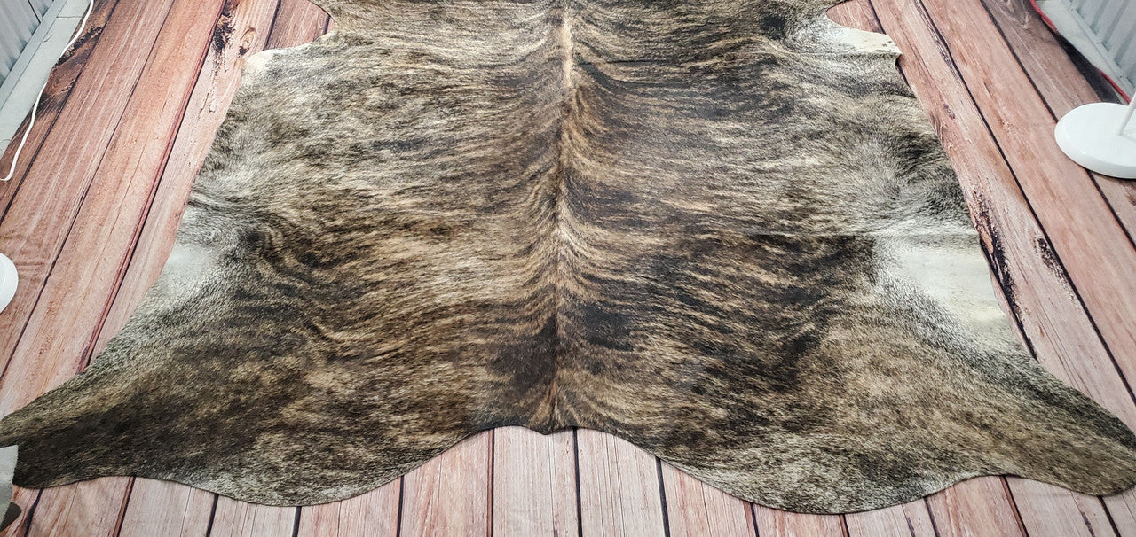 Large Brindle Cowhide Rug 7.3ft X 7ft