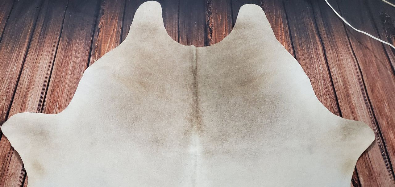 Large Cream White Cowhide Rug 7.8ft x 6.5ft