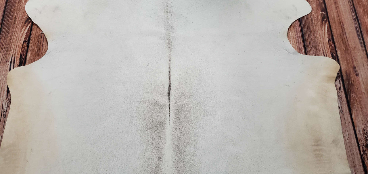 Natural Grey Ivory Cowhide Rug 7.3ft x 6ft