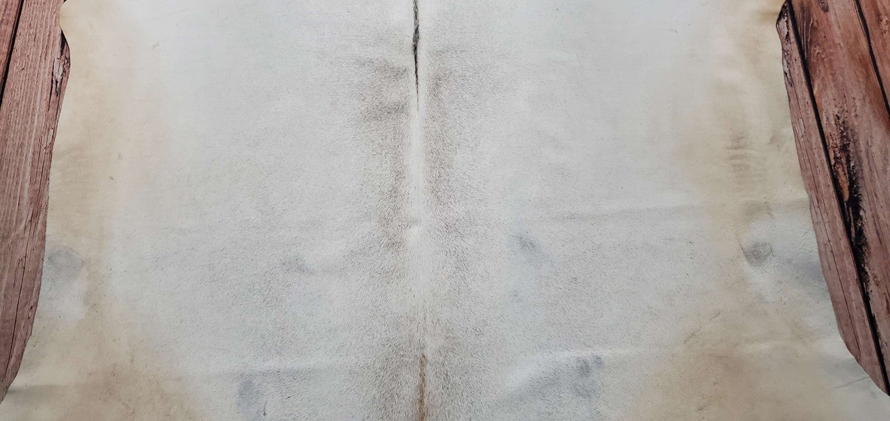 Natural Grey Ivory Cowhide Rug 7.3ft x 6ft