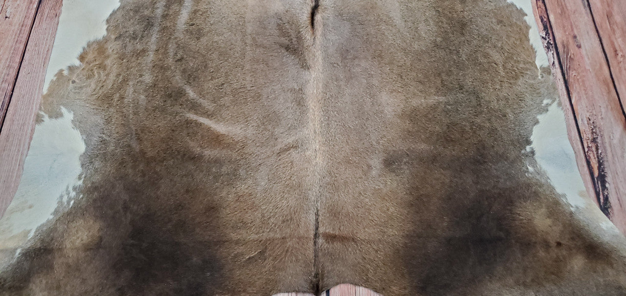 Natural Dark Cowhide Rug 6.6ft x 6.5ft