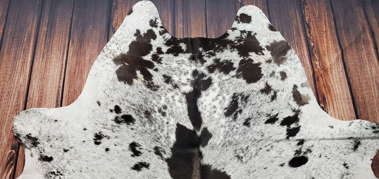 Stunning Speckled Cow Skin Rug 6.8ft x 6.1ft