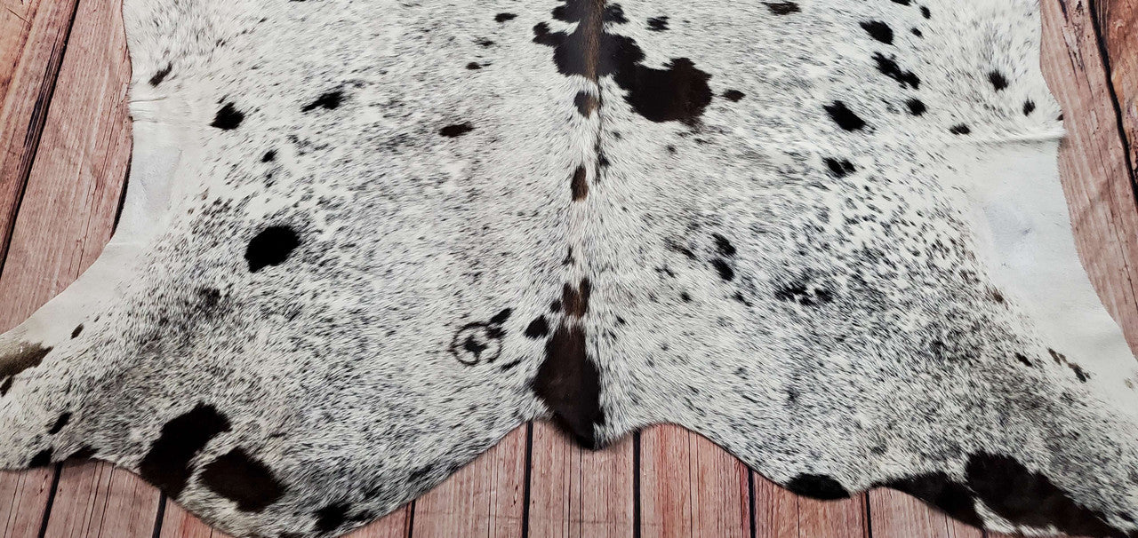Stunning Speckled Cow Skin Rug 6.8ft x 6.1ft