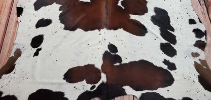 Cowhide Rug Spotted Brown TriColor 7.4ft x 7ft