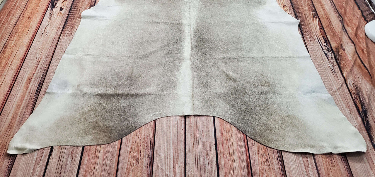 Authentic Cowhide Rug Grey Ivory 6.2ft x 6ft