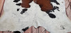 Extra Large Cowhide Rug Speckled Tricolor 7.6ft x 6.5ft