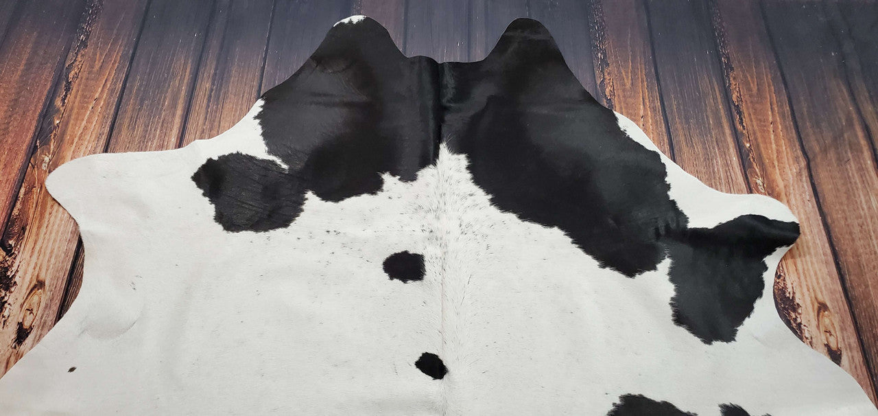 Natural Cowhide Rug Black White 7ft x 6.6ft