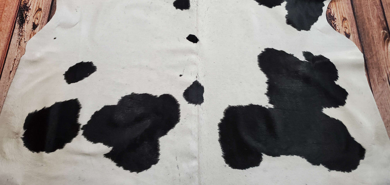 Natural Cowhide Rug Black White 7ft x 6.6ft