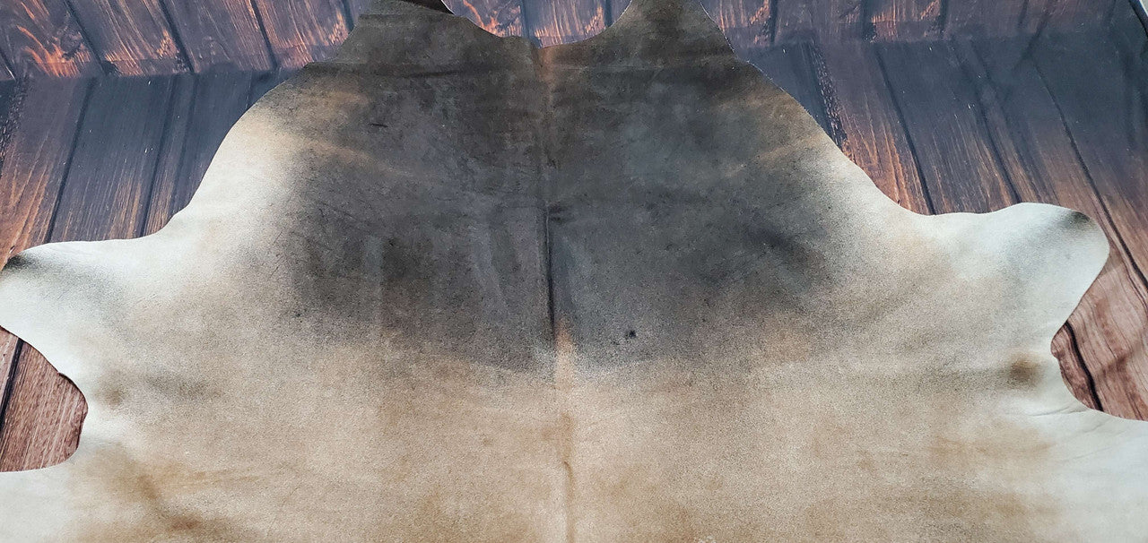Exotic Tan Grey Cowhide Rug 7.5ft x 7ft