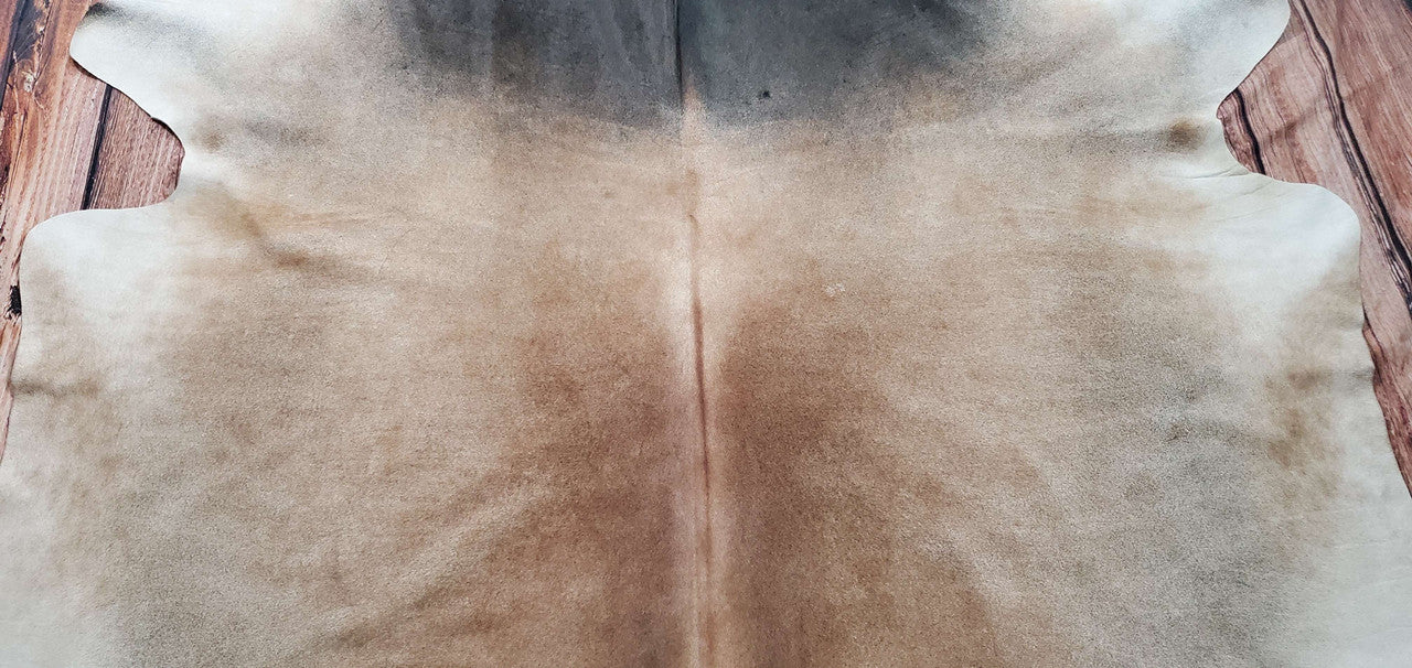 Exotic Tan Grey Cowhide Rug 7.5ft x 7ft