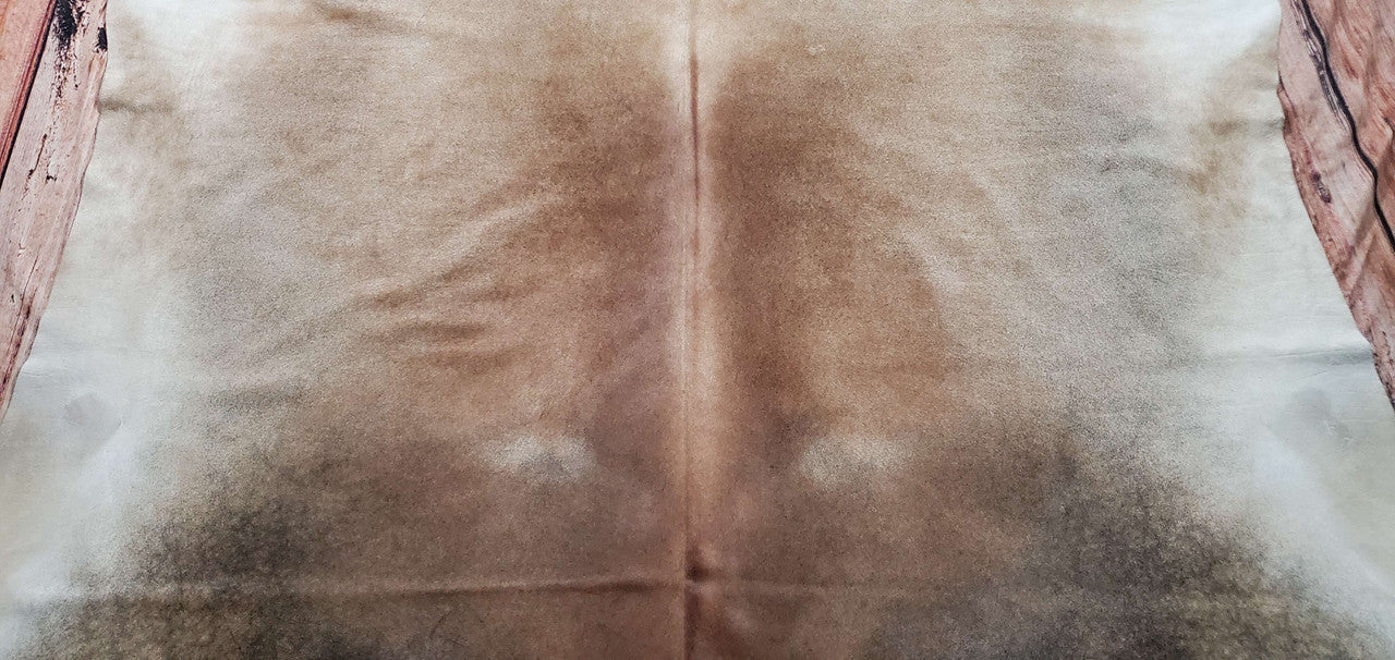 Exotic Tan Grey Cowhide Rug 7.5ft x 7ft