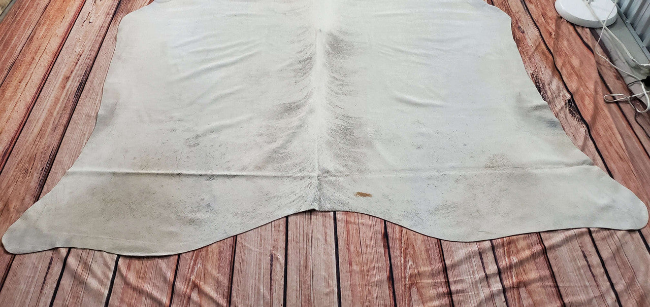 Taupe Brindle Grey Cowhide Rug 7.6ft x 6.5ft