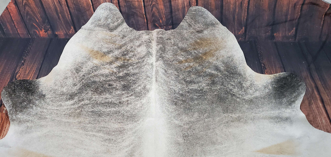 Large Light Brindle Gray Cowhide Rug Brazilian 8.3ft x 7ft