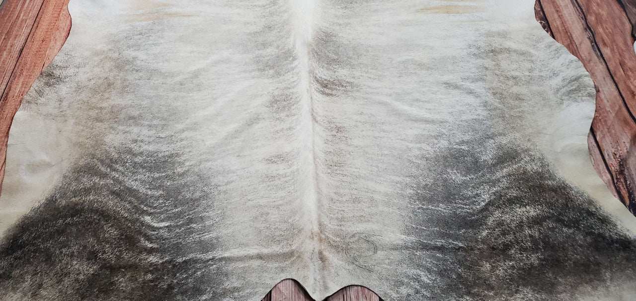 Large Light Brindle Gray Cowhide Rug Brazilian 8.3ft x 7ft