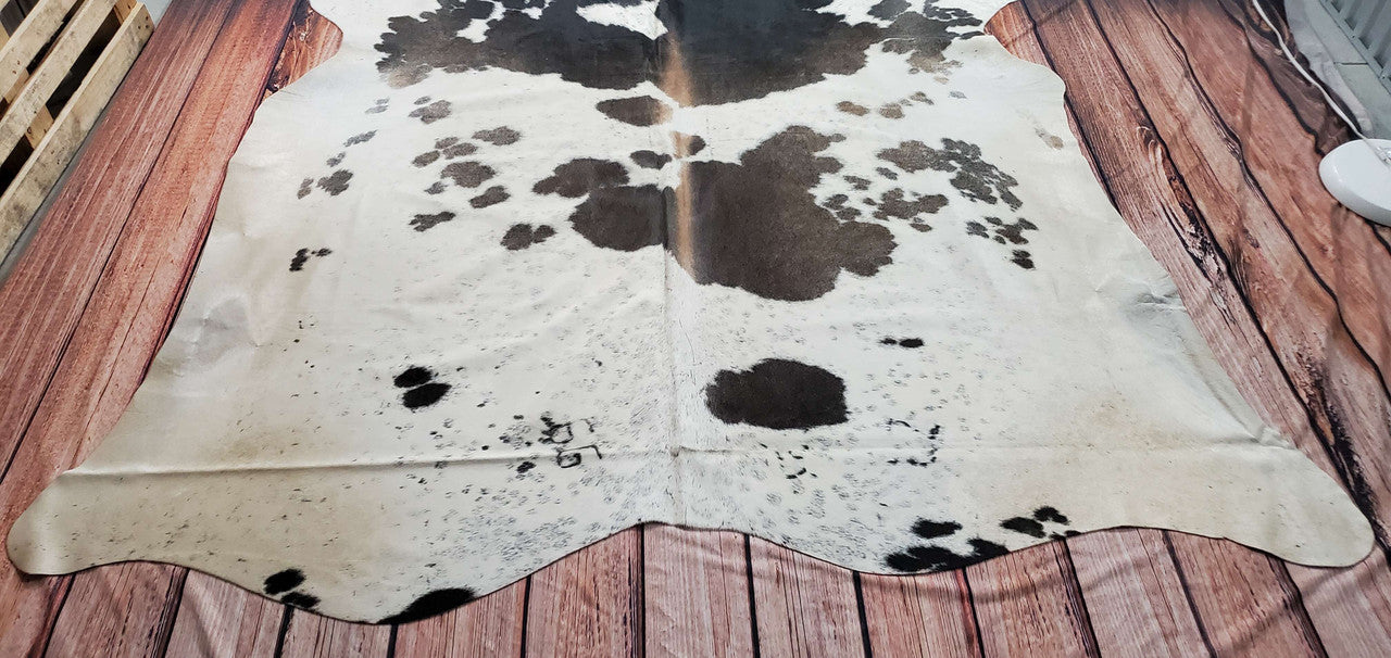Large Speckled Cowhide Rug 7.5ft x 6.4ft