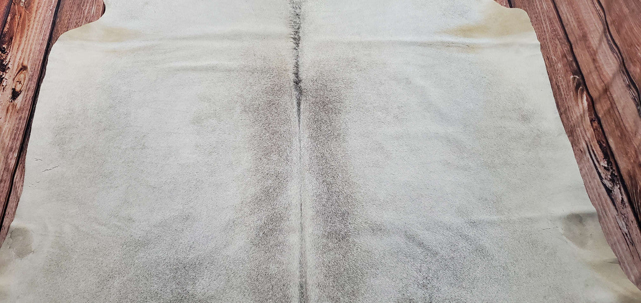 This cowhide rug is mostly solid gray belongs in a bedroom or living area and comes with a complementary shipping, its tranquil magnificence will blend in with any modern house authentic charm.