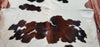 Chocolate Brown Black White Spotted Cowhide Rug 7.3ft x 6.3ft