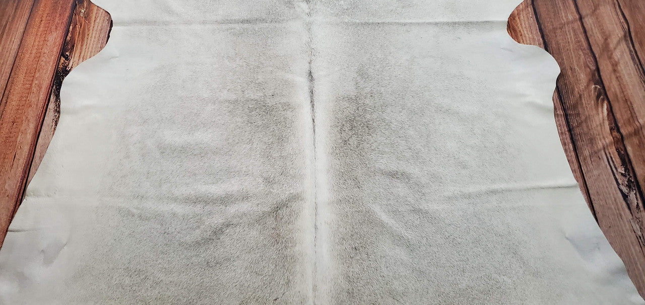 Light Grey Tan Cowhide Rug 7ft x 6.8ft