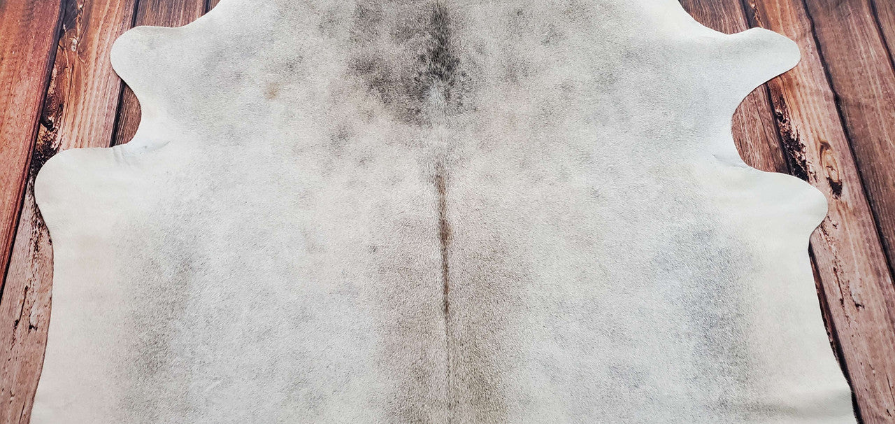 Light Gray Taupe Cowhide Rug 6.8ft x 6ft
