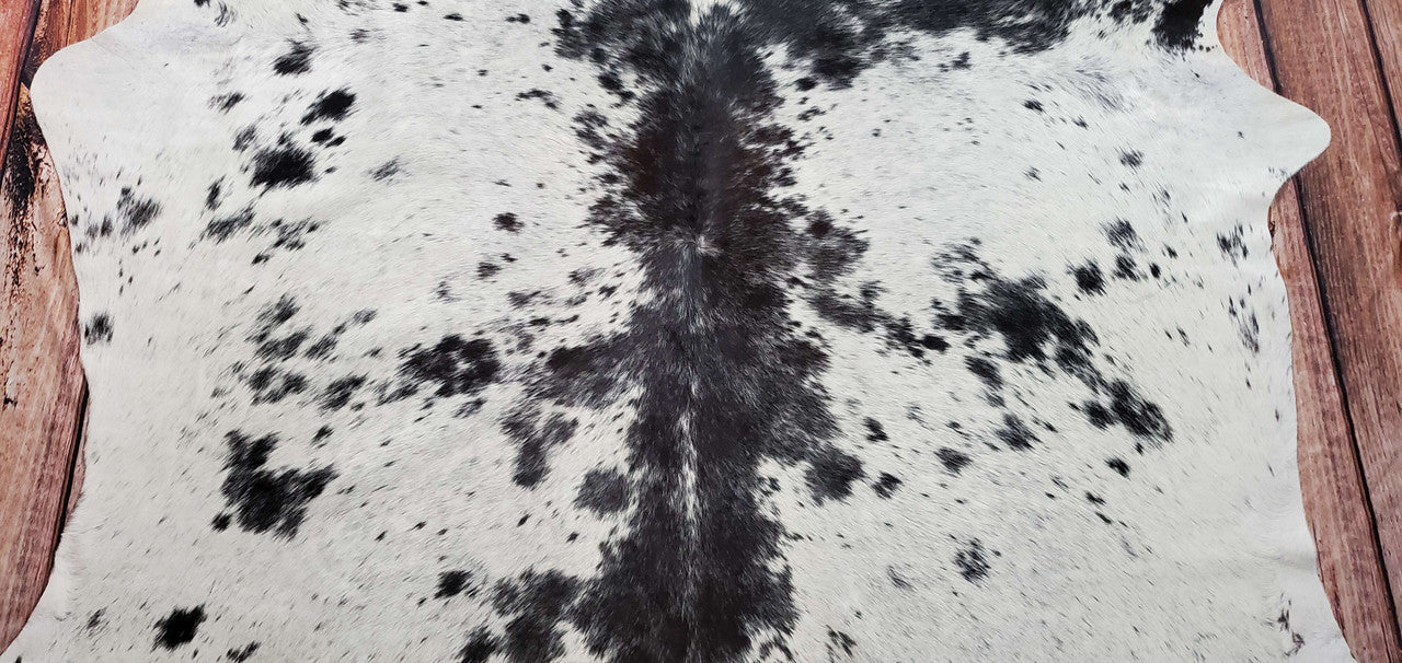 Salt Pepper Cowhide Rug 7.1ft x 6.5ft