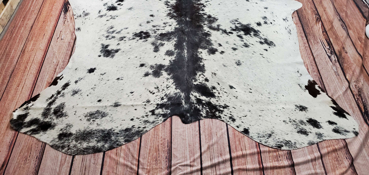 Salt Pepper Cowhide Rug 7.1ft x 6.5ft