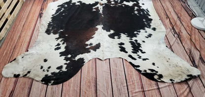 Extra Large Cowhide Rug Exotic Tricolor 8.1ft x 6.9ft