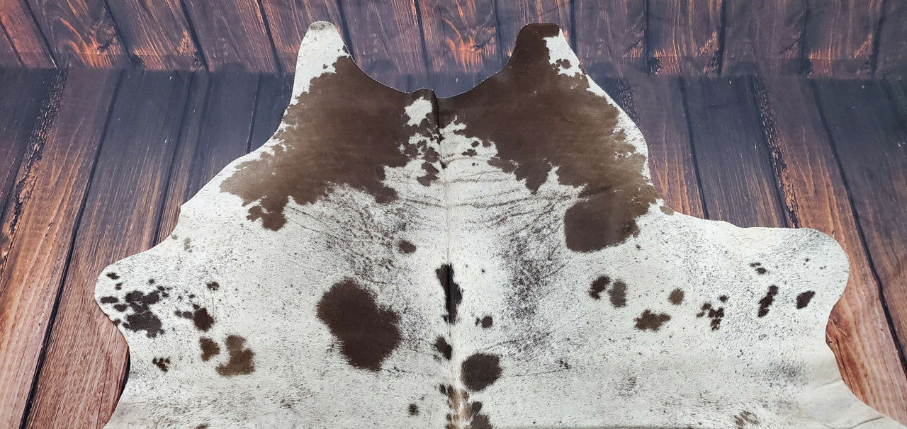 Small Speckled Cowhide Rug 6.6ft x 6.4ft