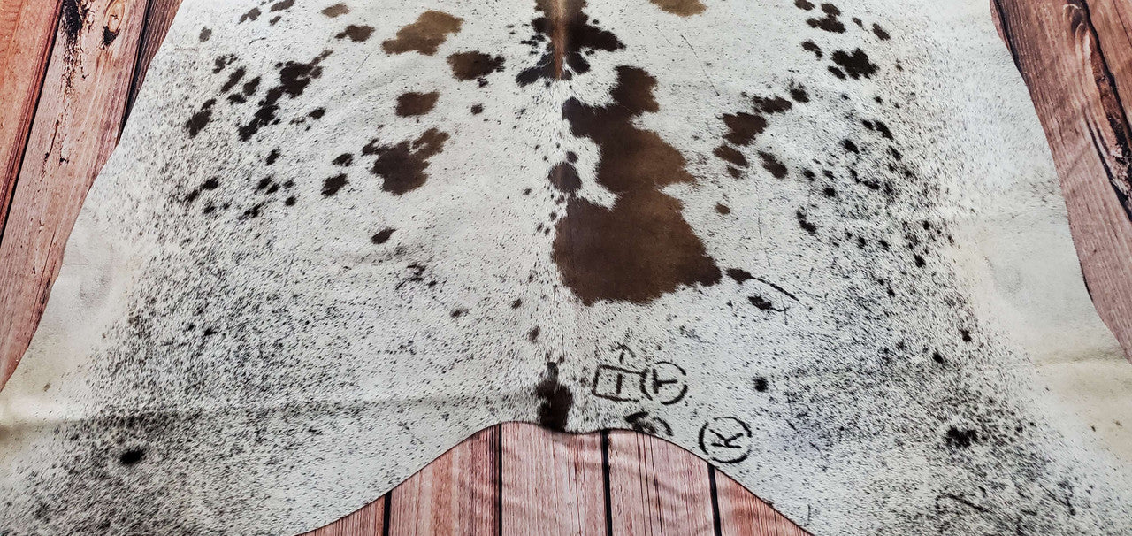 Small Speckled Cowhide Rug 6.6ft x 6.4ft