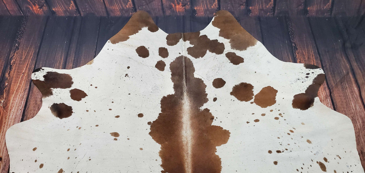 Tricolor Speckled Cowhide Rug 6.6ft x 6.1ft