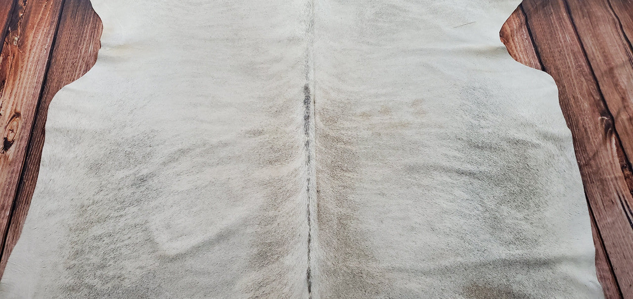 Tan Grey Brindle Cowhide Rug 6.3ft x 6.2ft