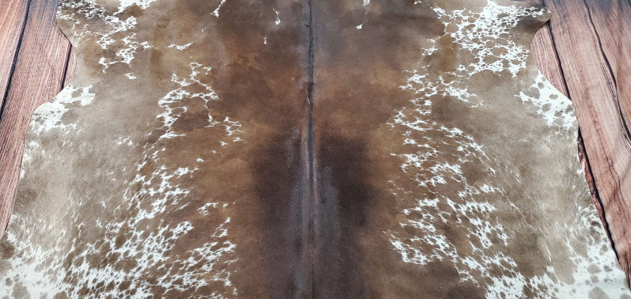 Rustic Salt Pepper Cowhide Rug 6.8ft x 6.5ft