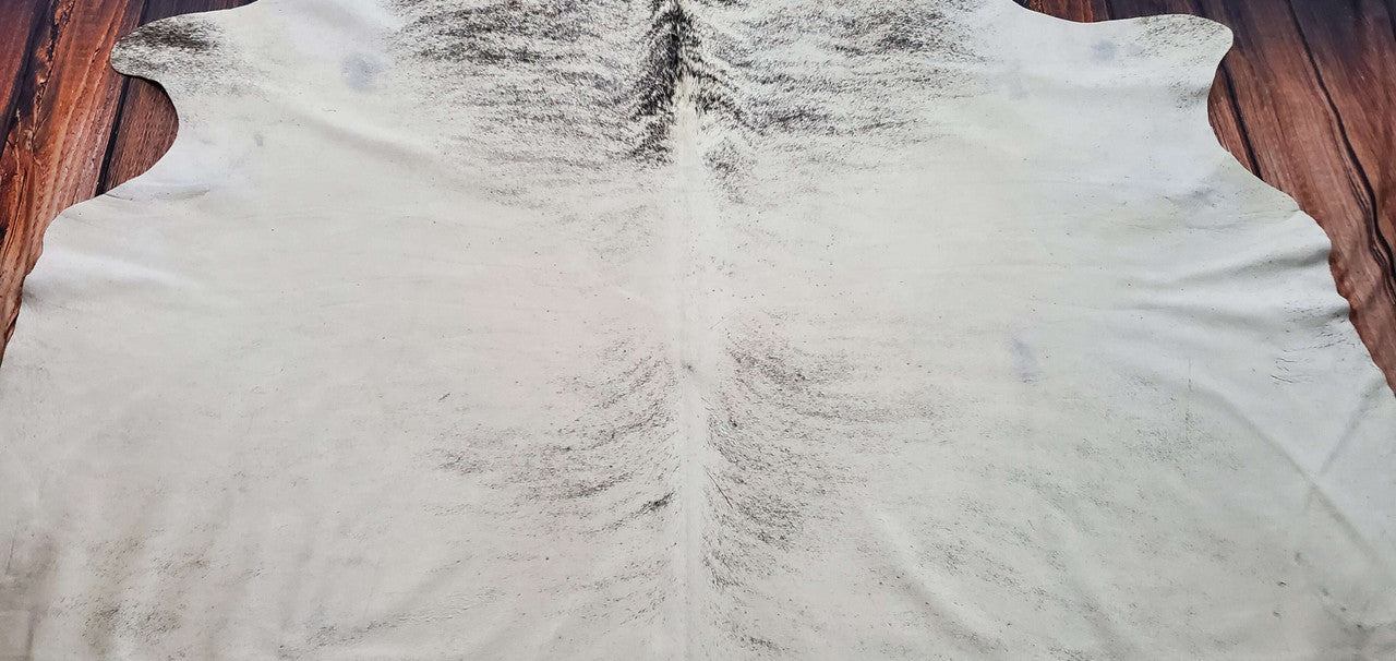 Large Brindle Grey Ivory Cowhide Rug 7.4ft x 6.8ft