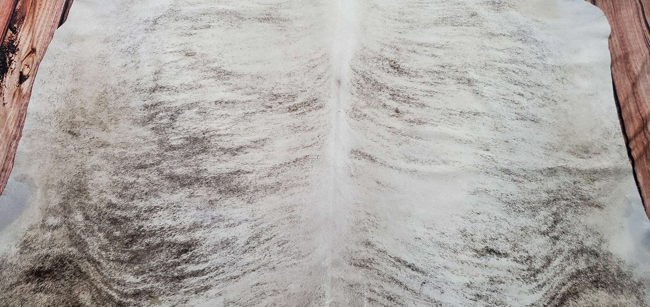 Grey Ivory Brindle Cowhide Rug 7.6ft x 7ft