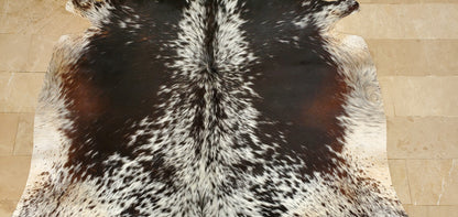 Spotted Real Tricolor Cowhide Rug 4.5ft x 4.7ft