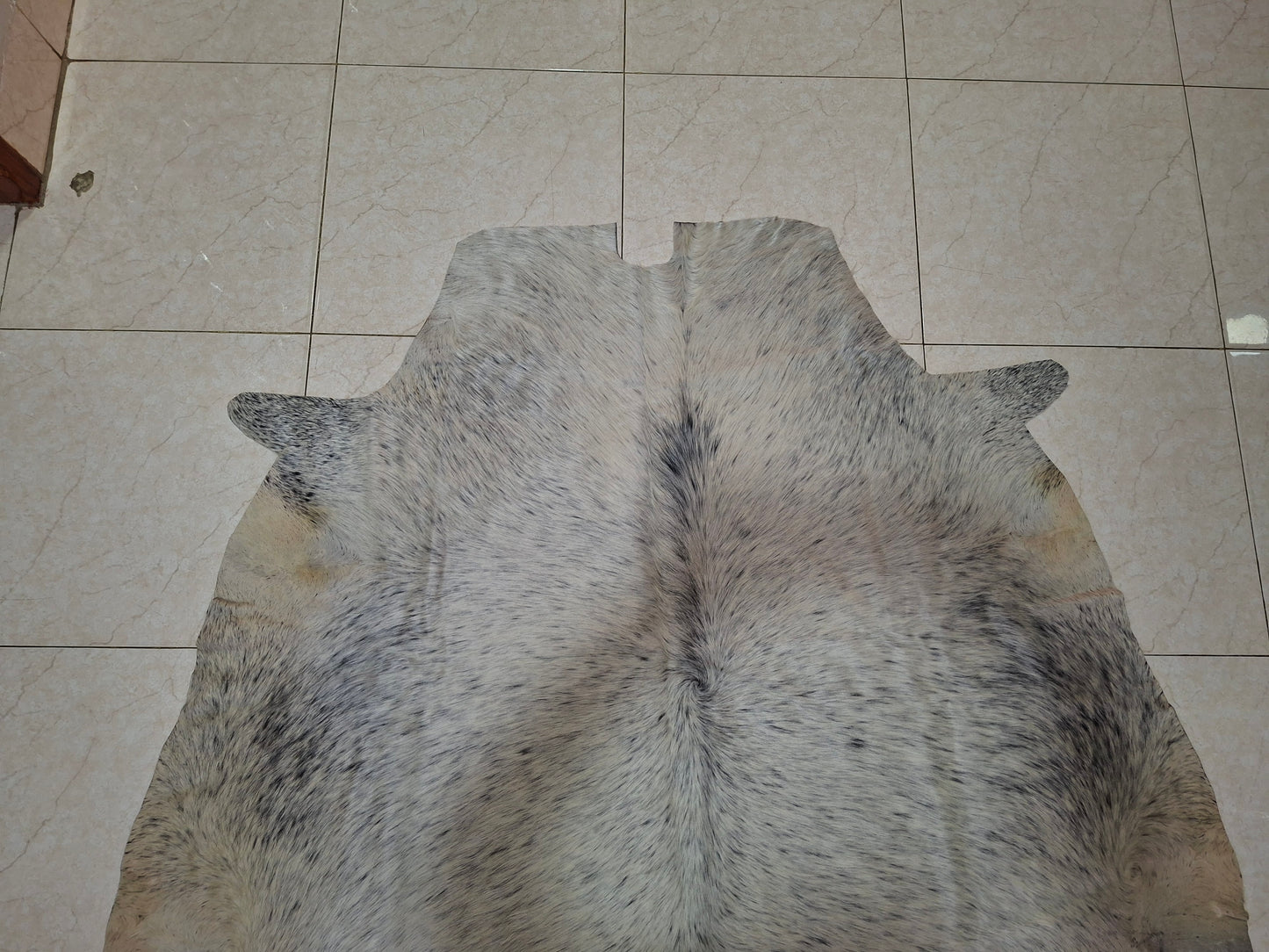 Western Black White Speckled Cow Hide Rug 4ft x 4.5ft
