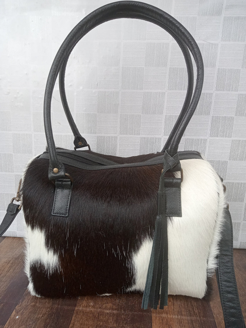 Mini Cowhide Duffle Shoulder Bag